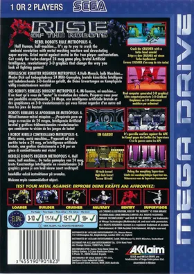 Rise of the Robots (Europe) box cover back